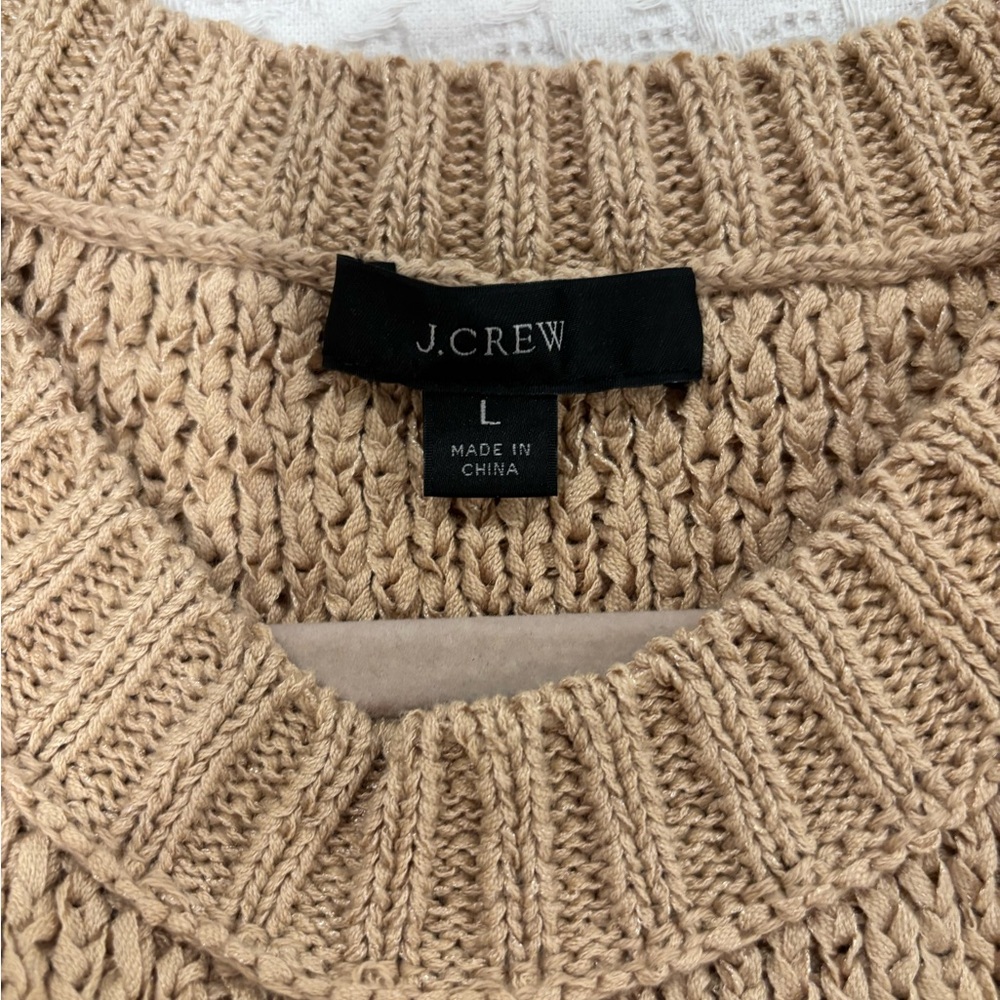 J. Crew Cream Knitted Halter Tank Top size large - Picture 6 of 9